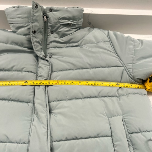 Mango VIOLETA BY MNGO Sea Green Blue Puffer Jacket Coat Size XL - Picture 5 of 5